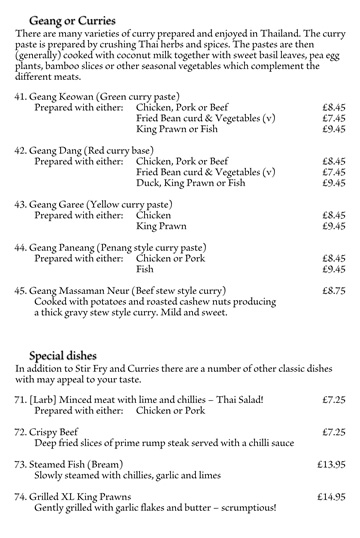 Geang and Specials
